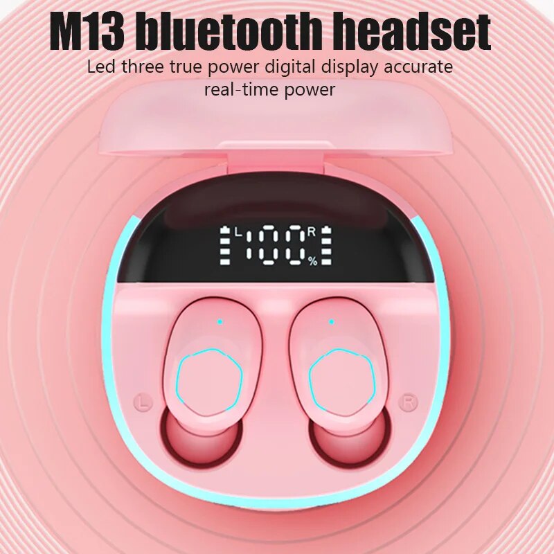 TWS M13  Wireless Earbud Bluetooth 5.2 Earphone In Ear HiFi Stereo Earphone With Mic Waterproof Earplugs Bass Music Headset