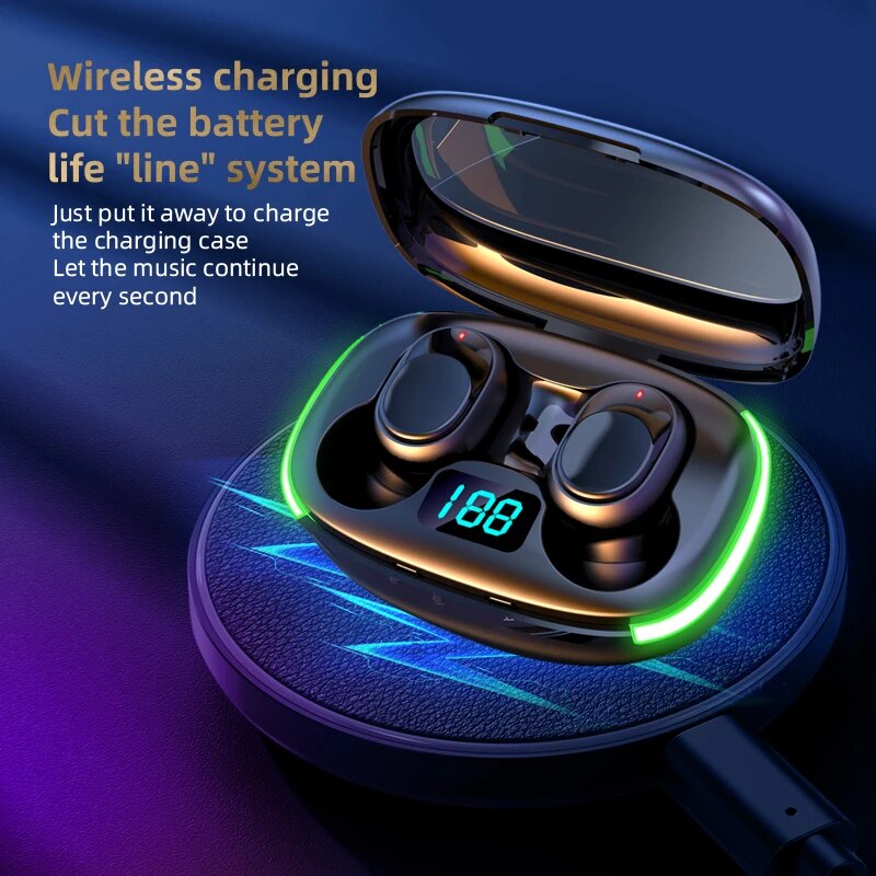 Y70 Fone Bluetooth Earphones 5.1 TWS Wireless Headphones with LED Display Stereo Headset Touch Control Earbuds Noise Reduction